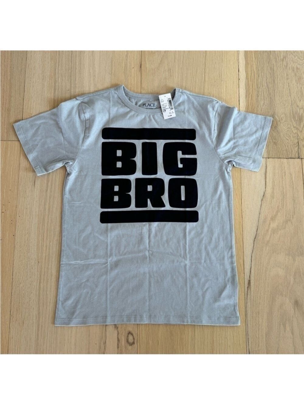 Place “Big Bro” Short Sleeve Gray Tee Shirt Size Boys Large NWT